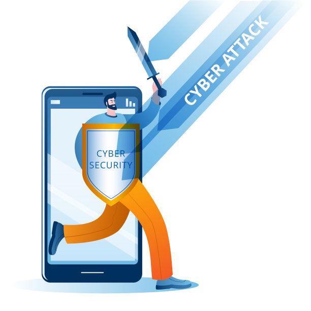 一个拿着盾牌和剑的男人从智能手机里出来了。图片下载