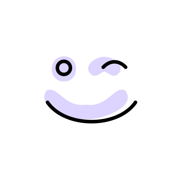 眨眼表情彩色阴影矢量图标图片下载