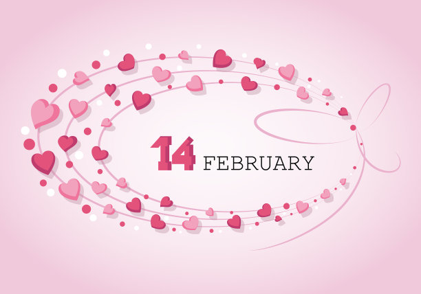 2月14日情人节快乐椭圆形相框图片下载