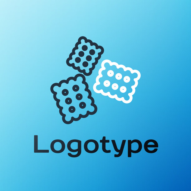 线饼干饼干图标隔离在蓝色图片下载