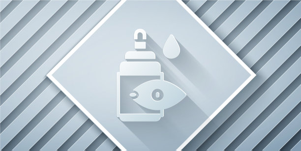 剪纸滴眼瓶图标孤立在灰色图片下载