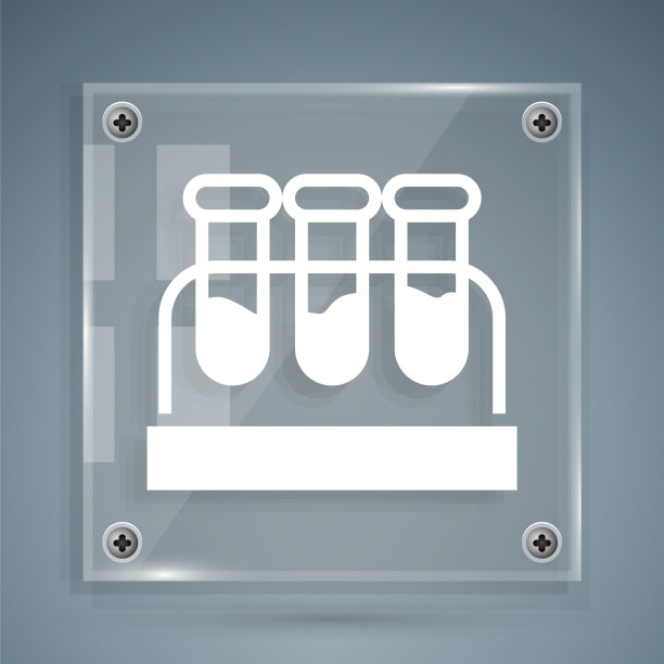 白色试管或烧瓶与血液图标分离图片下载