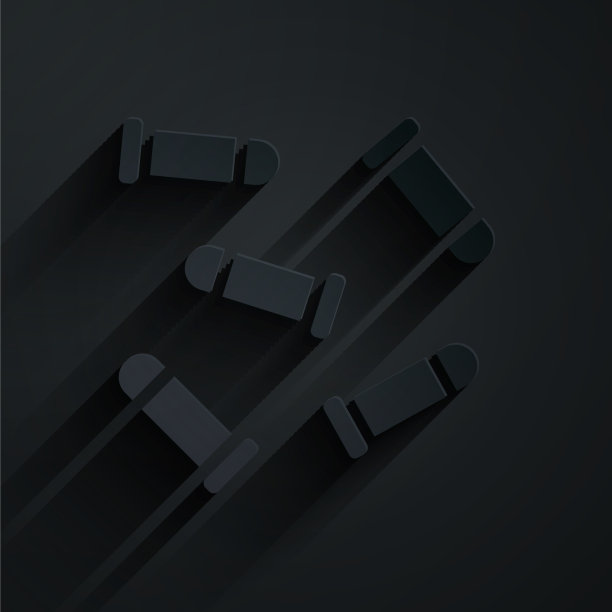 剪纸子弹图标孤立的黑色背景图片下载