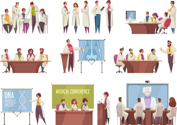 医学会议图标集图片下载