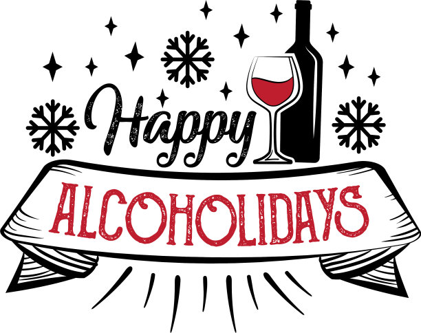 白色背景下的酒精节日快乐图片下载