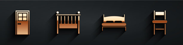 设闭门倒钩摇篮床和大床图片下载