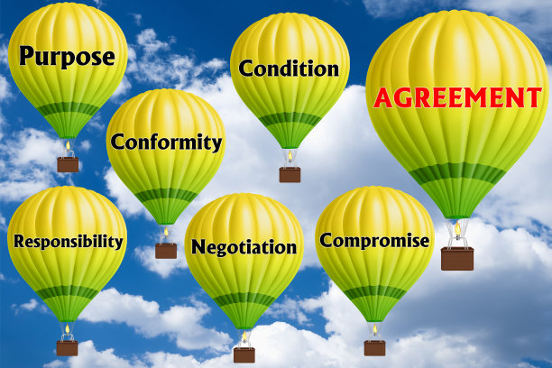 热气球与协议概念。抽象的背景，思考和创造力。3d插图图片下载