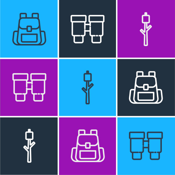 定线远足背包棉花糖棒和图片下载