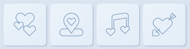 用心定线心乐音符的基调图片下载