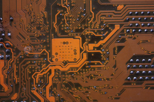 铜图案电子电路板或计算机主板背面的铜图案图片下载