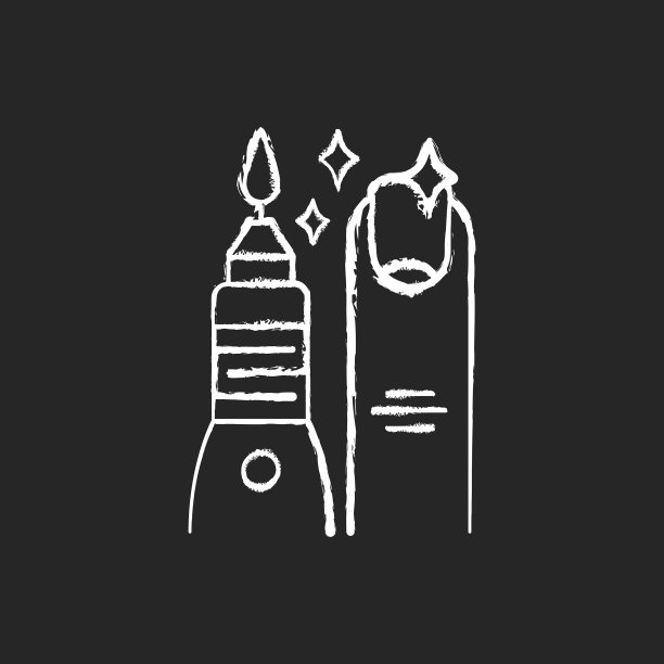 美甲和足疗粉笔白色图标上的黑色图片下载