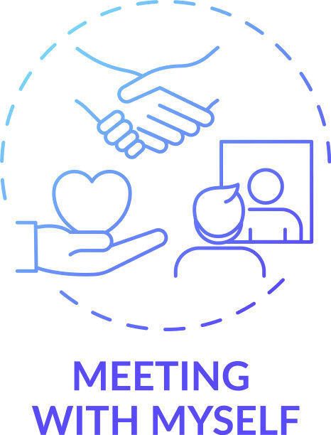 会见自己的概念图标图片下载