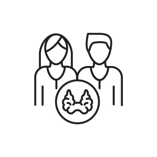 儿科内分泌科彩色线图标象形图图片下载