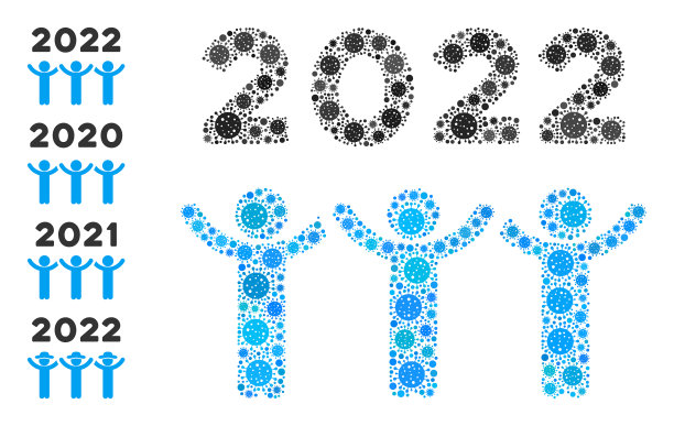 2022年舞蹈人物象征2019冠状病毒病的马赛克图片下载