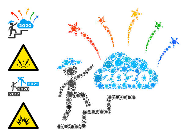 绅士踏到2020年烟花马赛克图标图片下载