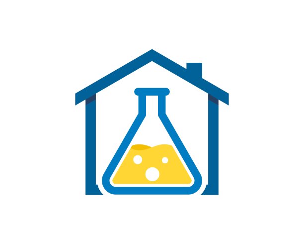 简单的盾牌与三角形的瓶子实验室里面图片下载