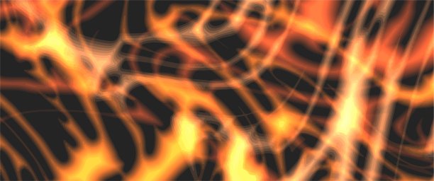 火旗，黑色背景上的霓虹火焰。能源链结构。分形墙纸。数码插图图片下载