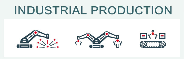 工业制造机器人矢量图标合集图片下载