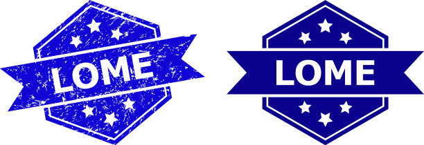 六角洛美邮票印章与不洁风格图片下载