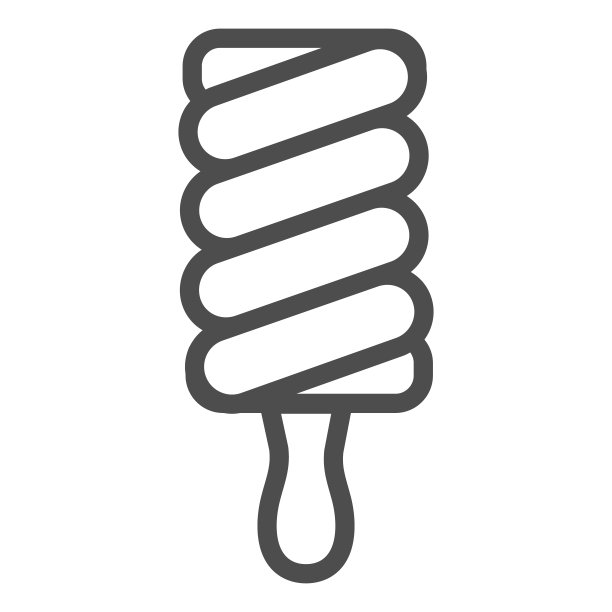 水果冰棍线图标，冰淇淋概念，水果冰矢量标志上的白色背景，冰淇淋轮廓风格的移动概念和网页设计。矢量图形。图片下载