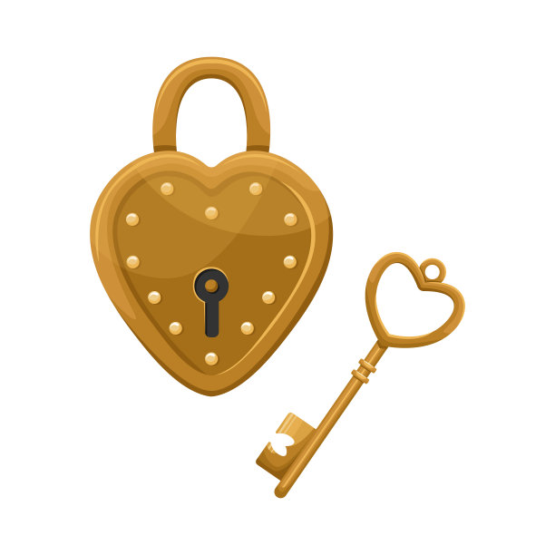 矢量插图的复古钥匙和锁。图片下载