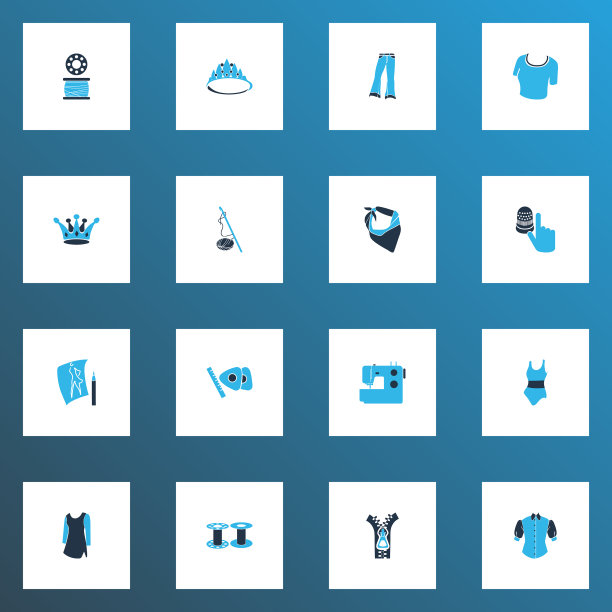 时尚设计图标彩色套顶针图片下载