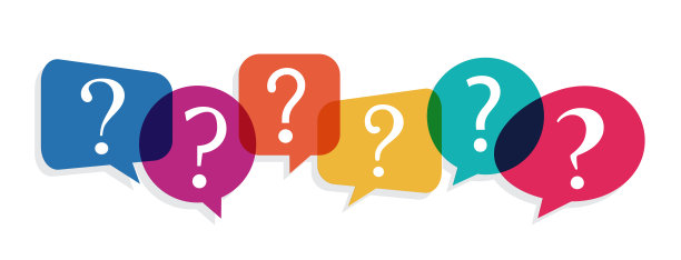 彩色语音气泡问号，矢量插图图片下载