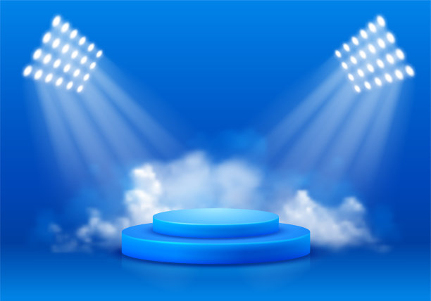背景模板与讲台的产品展示由聚光灯照明图片下载