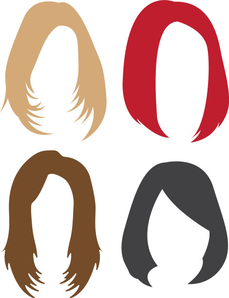 假发头发图标设计模板孤立图片下载