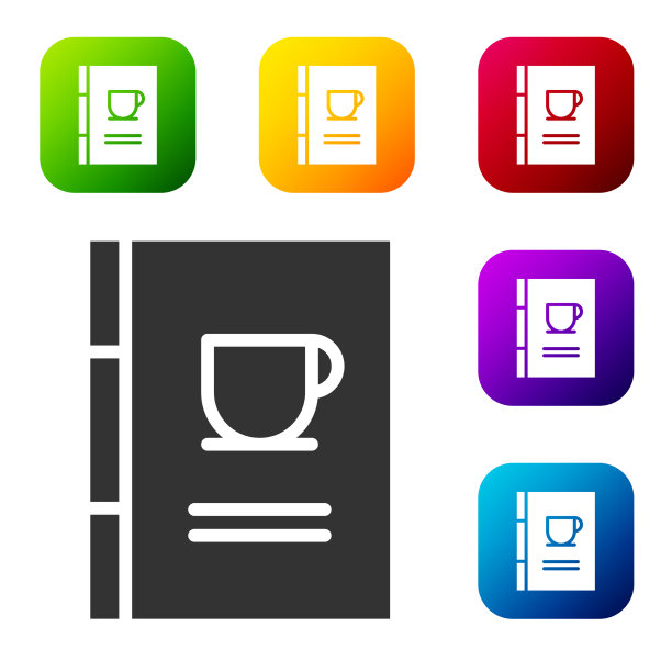 黑咖啡书图标孤立在白色图片下载