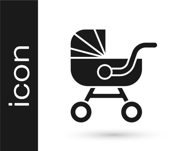 黑色bastroller图标孤立在白色图片下载