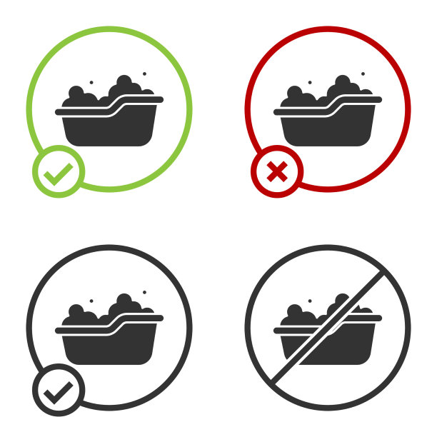 黑色浴缸和泡沫内的图标图片下载