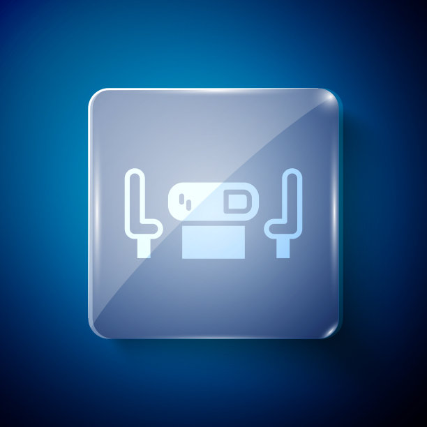 白色扑克表图标隔离在蓝色背景图片下载