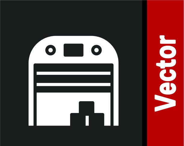 白色飞机库图标被黑色隔离图片下载