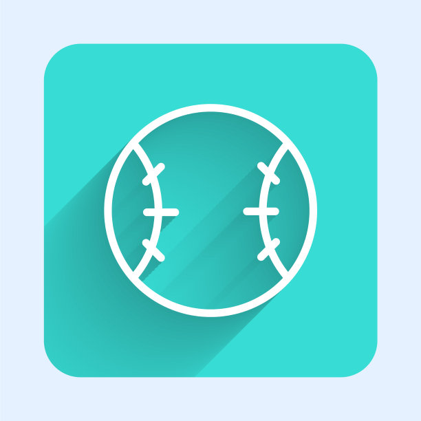 白色线棒球球图标孤立与长图片下载