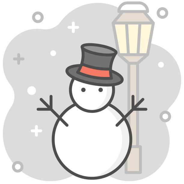 用背景填充雪人图标图片下载