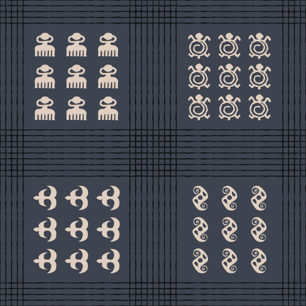 无缝模式与非洲adinkra符号图片下载