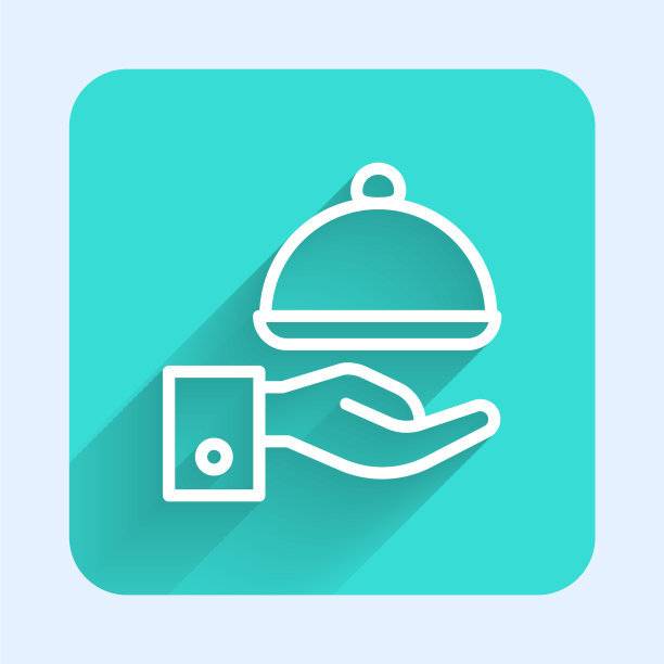 白色的线覆盖着一个托盘食物图标图片下载