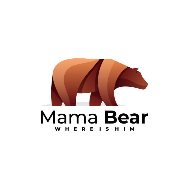 标志mama bear渐变色彩风格图片下载