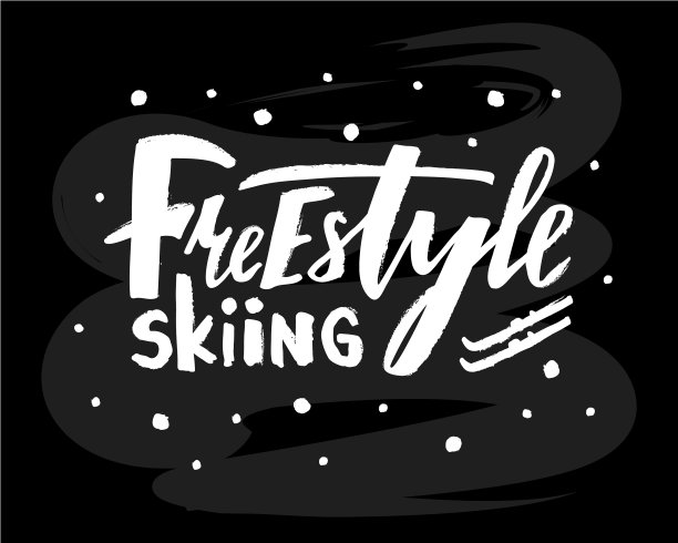 自由式滑雪在黑板上的字母图片下载