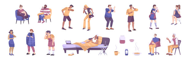 感冒症状图标集合图片下载