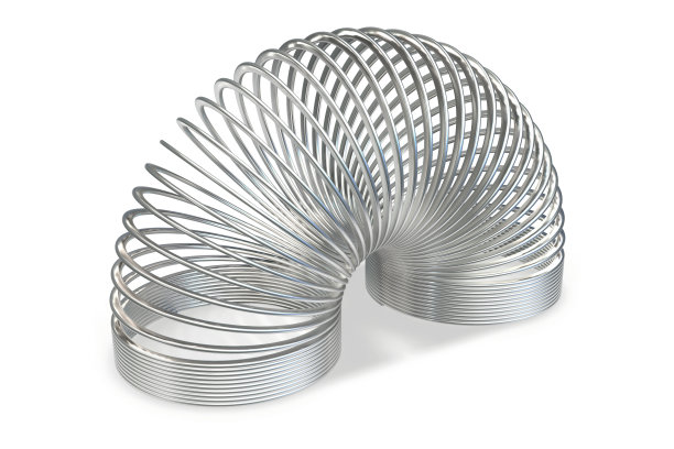 三维渲染的金属玩具螺旋弹簧图片下载