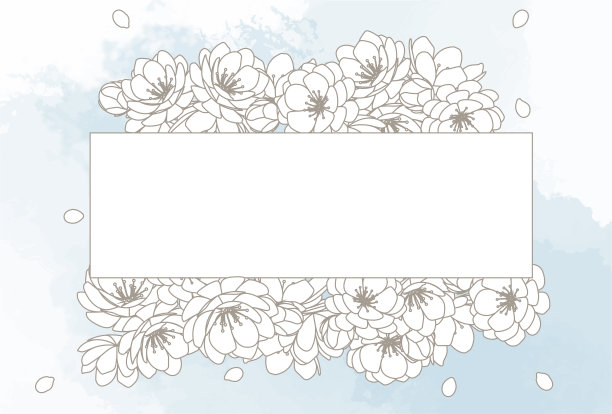 花，花，框架，简单，水彩画图片下载