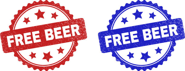 免费啤酒玫瑰形水印与划痕图片下载