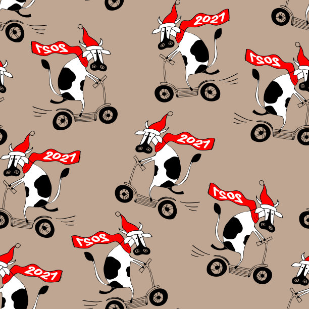 问候包装纸用白色的公牛象征图片下载