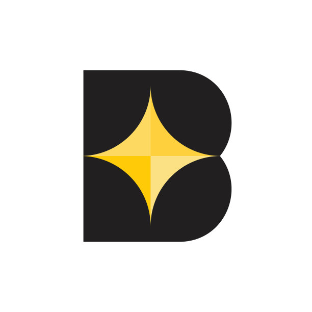 字母b星形几何标志图片下载