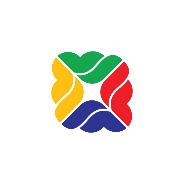 彩色曲线几何方形标志图片下载