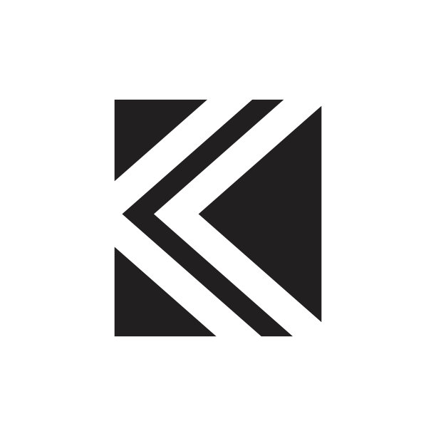 字母K简约方形几何标志图片下载