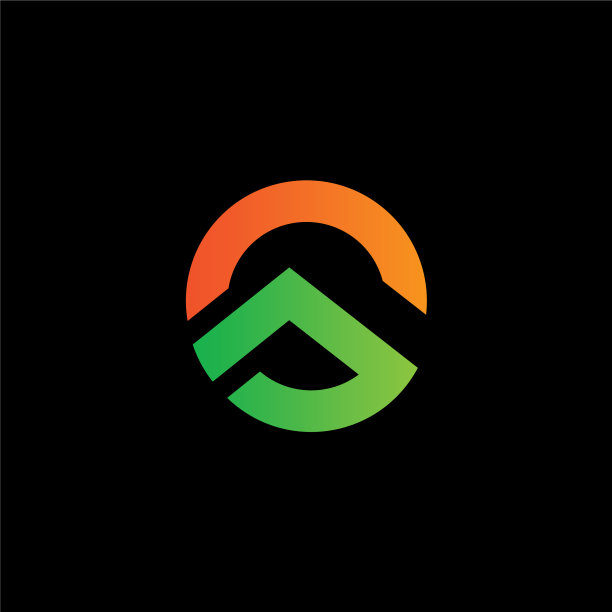 山太阳梯度几何标志图片下载