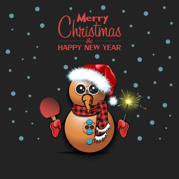 乒乓球中的雪人图片下载